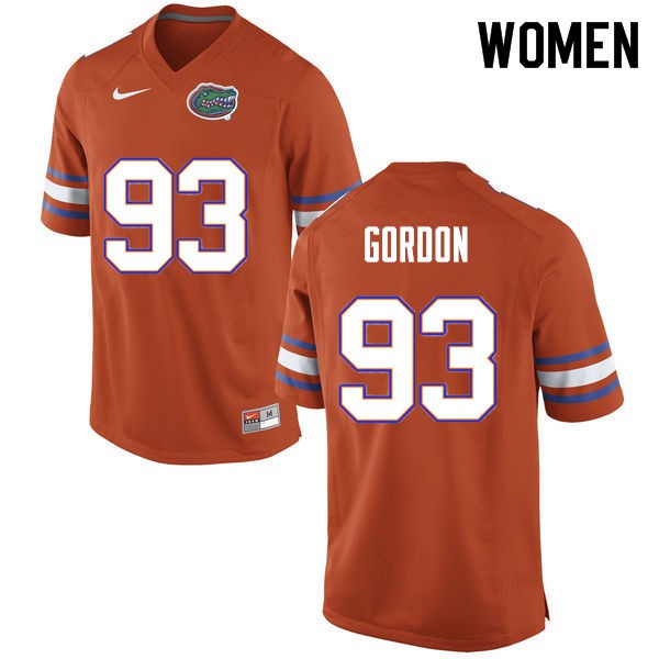 Women #93 Moses Gordon Florida Gators College Football Jerseys Orange